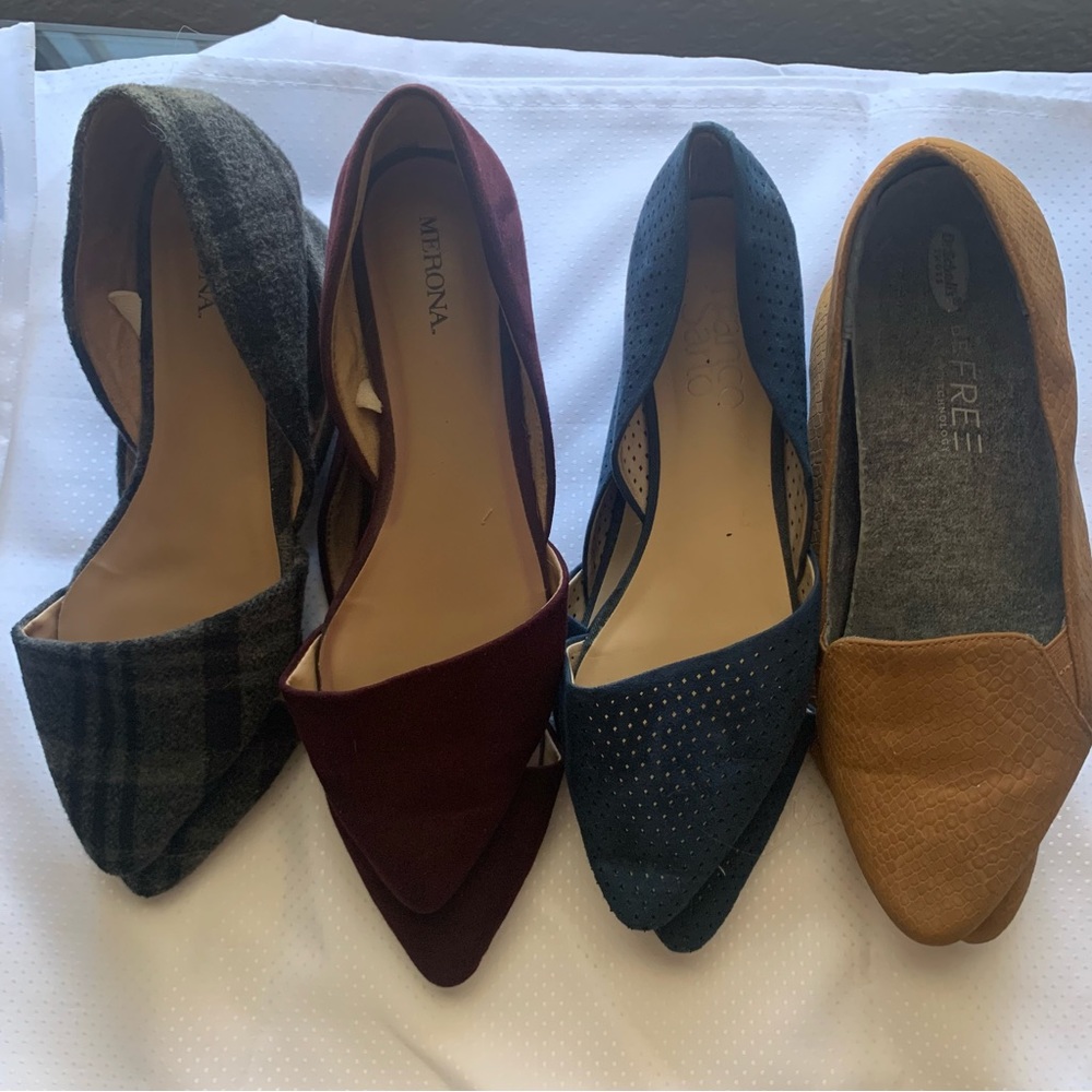 Merona Women's Pointed D'Orsay Flats in Burgundy